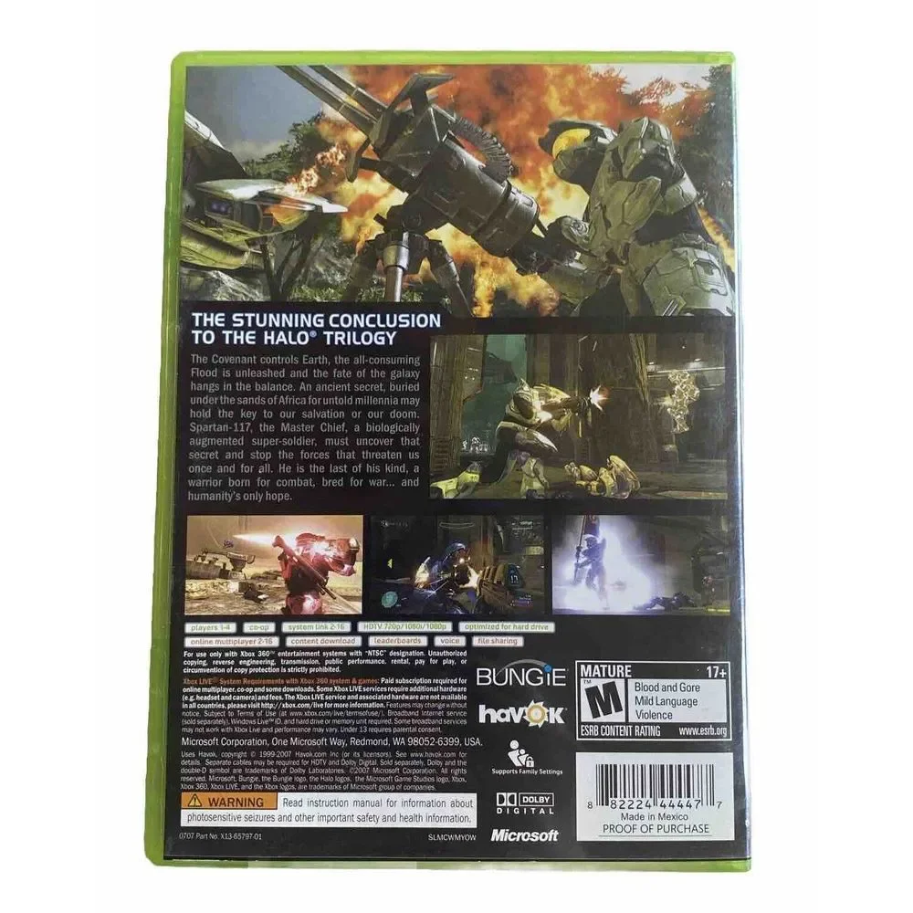 Halo 3 (Xbox 360) - CIB -‎ Poster Incl. - White Label